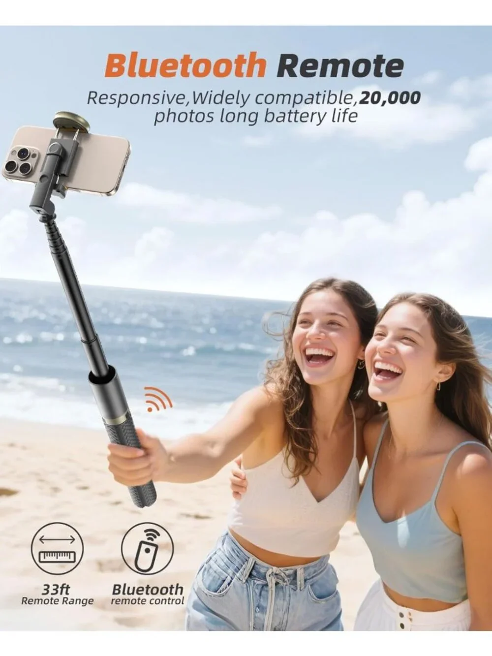 Portable Selfie Stick Tripod with Remote - Durable, Extendable Phone Stand for
